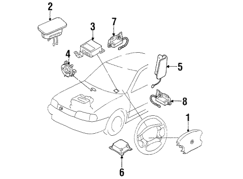 1999 Infiniti I30 Air Bag Components Sensor-Side Air Bag, LH Diagram for 98831-2L726