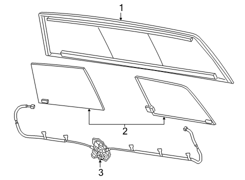 2021 Ram 1500 Glass & Hardware - Back Glass CABLEASSY-Power Sliding BACKLITE Diagram for 68402762AA