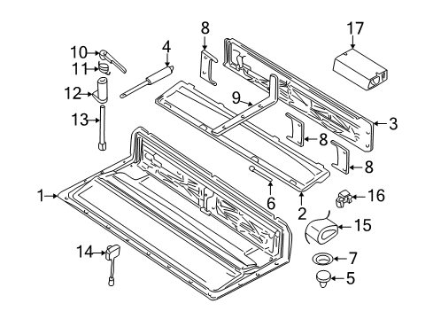 2006 BMW 650i Convertible Top Bracket Diagram for 54317001867