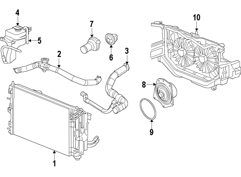 2014 Chrysler 200 Cooling System, Radiator, Water Pump, Cooling Fan Motor-Radiator Fan Diagram for 68031874AA