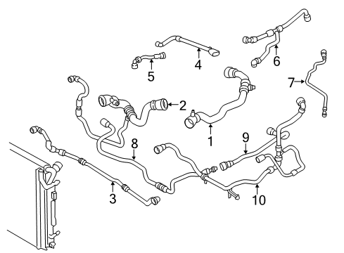 2018 BMW M240i xDrive Hoses, Lines & Pipes Upper Engine Coolant Reservoir Hose Diagram for 17128633484