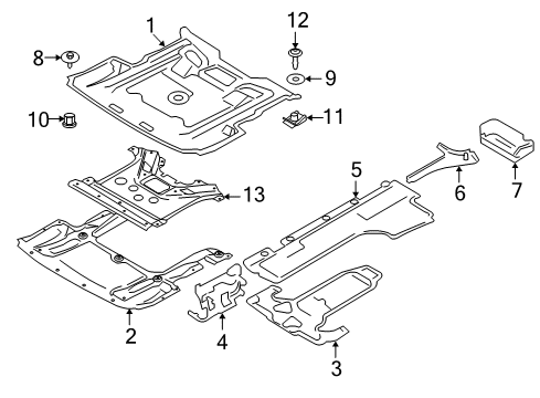 2011 BMW 750Li Splash Shields Quick-Release Screw Diagram for 51717123801