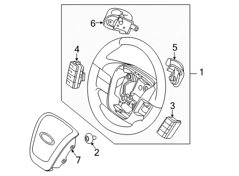 2011 Ford Taurus Steering Column & Wheel, Steering Gear & Linkage Cruise Switch Diagram for AG1Z-9C888-AA