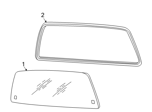 2003 Ford F-250 Super Duty Back Glass Weatherstrip Diagram for 1C3Z-2542084-AA