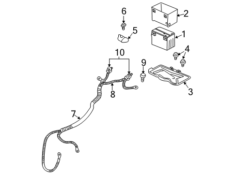 2000 Chevrolet Impala Battery Hold Down Diagram for 10208455