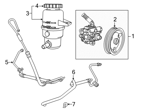 2013 Jeep Grand Cherokee P/S Pump & Hoses, Steering Gear & Linkage Hose-Power Steering Pressure Diagram for 52124801AI