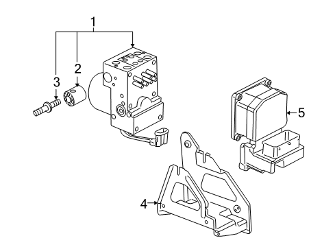 2005 Pontiac Montana Anti-Lock Brakes Abs Control Module-Electronic Brake Control Module Assembly Diagram for 18078146