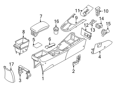 2012 Kia Forte Koup Heated Seats Console-Front Diagram for 846111M501WK