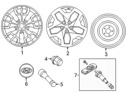 2022 Hyundai Santa Cruz Wheels WHEEL ASSY-TEMPORARY Diagram for 52919L0950