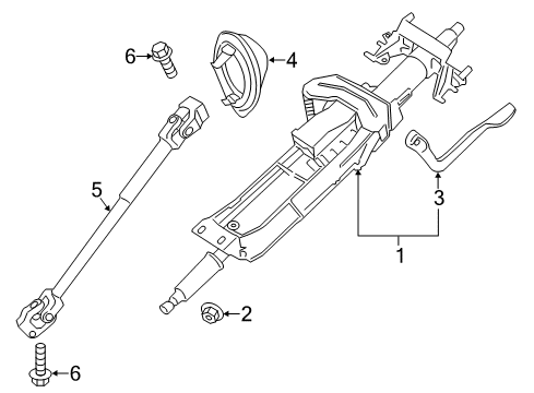 2012 BMW 335i Steering Column Assembly Manually Adjust. Steering Column Diagram for 32306854047