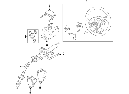 2019 Lexus UX200 Steering Column & Wheel, Steering Gear & Linkage Cover, Steering COLU Diagram for 45286-76020-C0