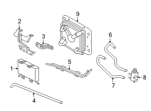 2016 Chevrolet City Express Trans Oil Cooler Upper Hose Diagram for 19316328