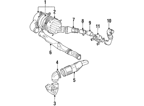 1988 Toyota MR2 Heated Air Intake Air Cleaner Diagram for 17700-16360