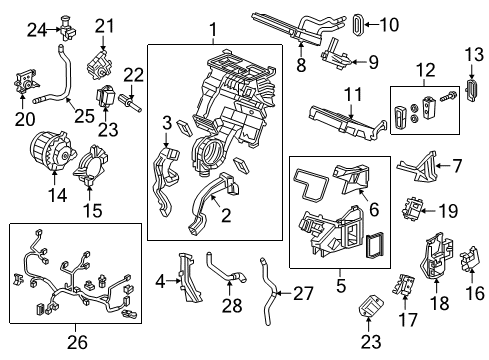 2020 Honda Ridgeline Air Conditioner Valve Sub-Assy. Diagram for 38801-5J6-A01