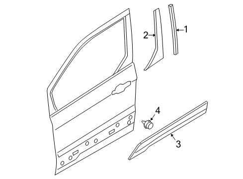 2014 Ford Transit Connect Exterior Trim - Front Door Upper Molding Diagram for DT1Z-1720938-AB