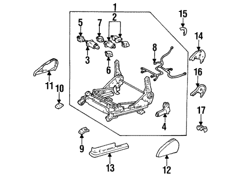 1993 Lexus ES300 Power Seats Switch, Front Power Seat Diagram for 84922-33010
