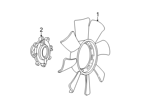 2001 Ford Ranger Cooling System, Radiator, Water Pump, Cooling Fan Clutch Diagram for F87Z-8A616-BA