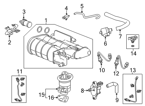 2015 Honda Accord Powertrain Control Tube, Press Sensor Diagram for 17382-T2A-A00