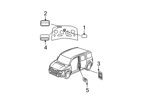 2006 Honda Element Information Labels Label, RR. Differential Information (A) Diagram for 41400-PMY-000