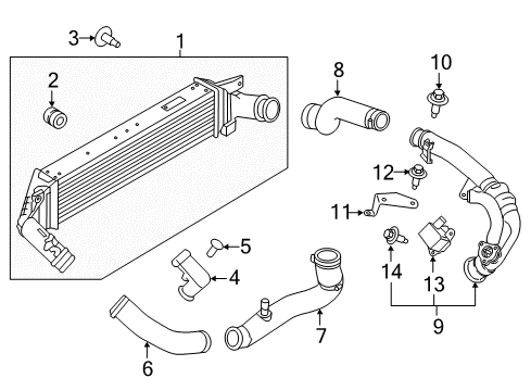 2018 Ford Explorer Intercooler Inlet Hose Diagram for BB5Z-6C640-B