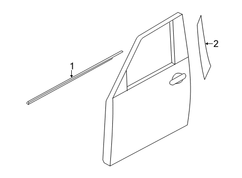 2020 Nissan Armada Exterior Trim - Front Door Cover Front Door Sash, RH Diagram for 802D2-1LA1A