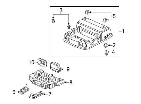 2018 Honda Clarity Overhead Console Screw, Tapping (4X12) Diagram for 93903-24380