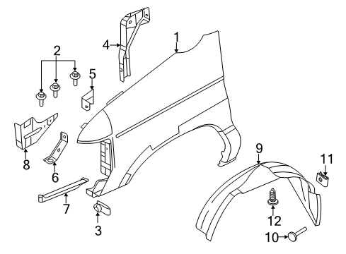 2009 Ford E-350 Super Duty Fender & Components Fender Liner Diagram for 4C2Z-16103-BA