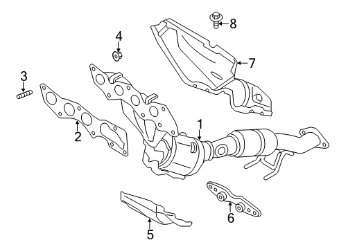 2018 Ford Escape Exhaust Manifold Manifold With Converter Diagram for GV6Z-5G232-C