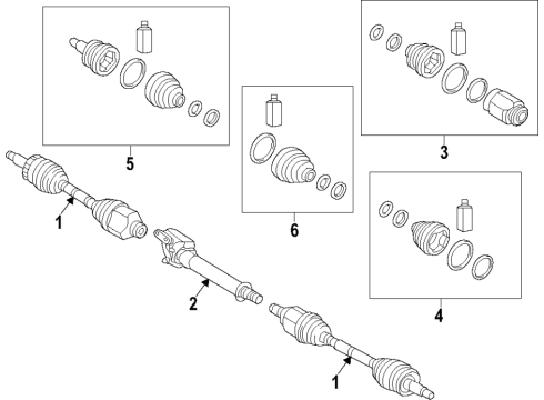 2021 Kia Seltos Axle Shafts & Joints, Drive Axles Boot Kit-Diff Side, R Diagram for 495R5Q5200