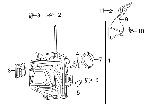 2019 Chevrolet Blazer Headlamps Signal Lamp Bulb Socket Diagram for 23233116