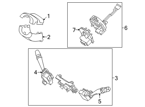 2007 Hyundai Veracruz Switches Switch Assembly-Multifunction Diagram for 93400-3J200