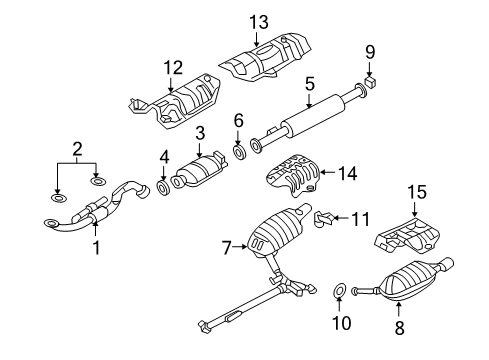 2009 Kia Optima Exhaust Components Tail Pipe W/Muffler Left Diagram for 287002G760