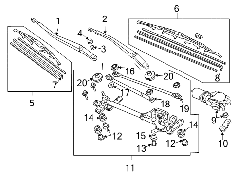 2005 Honda Accord Wiper & Washer Components Dust Seal Diagram for 76524-SAA-004