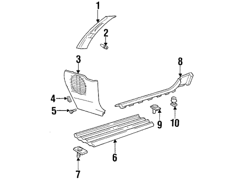 1999 BMW M3 Interior Trim - Pillars, Rocker & Floor Covering Apron Right Diagram for 51438173514