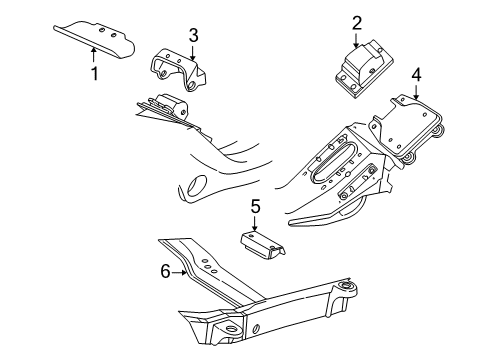 1996 Chevrolet P30 Engine & Trans Mounting CROSSMEMBER, Transmission Mounting Diagram for 15733020