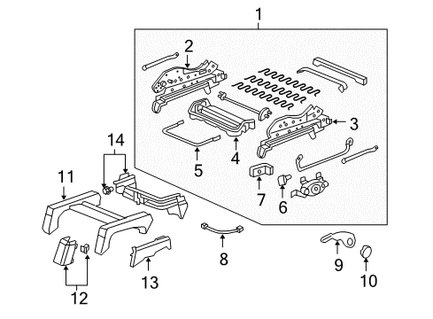 2005 Honda Odyssey Tracks & Components Knob, L. FR. Seat Ratchet *G64L* (OLIVE) Diagram for 81621-SHJ-A01ZA