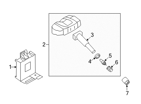 2016 Kia Sorento Tire Pressure Monitoring Tpms Stem Diagram for 52936-A5100