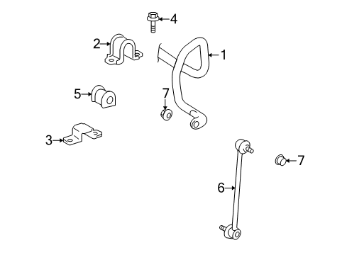 2009 Toyota Venza Stabilizer Bar & Components - Front Stabilizer Bar Lower Bracket Diagram for 48827-0T010