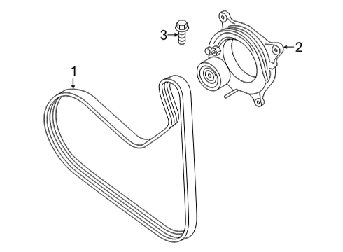 2021 Toyota GR Supra Belts & Pulleys Serpentine Tensioner Diagram for 16620-WAA01