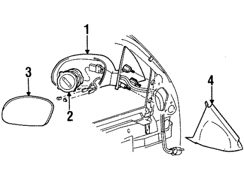 1999 Mercury Sable Mirrors Mirror Diagram for XF1Z-17682-AAA