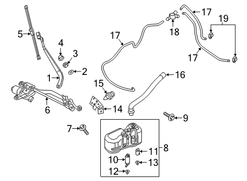 2015 Alfa Romeo 4C Wiper & Washer Components GROMMET-Windshield Washer Pump Diagram for 68100556AA