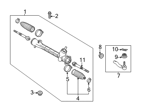 2017 Lexus CT200h Steering Column & Wheel, Steering Gear & Linkage Outer Tie Rod Diagram for 45047-49165