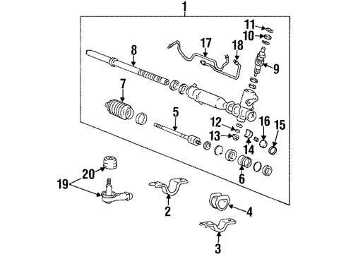 1998 Hyundai Sonata Steering Column & Wheel, Steering Gear & Linkage End Assembly-Tie Rod Diagram for 56820-37010