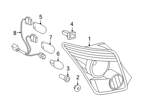 2006 Scion xA Bulbs Socket & Wire Diagram for 81555-52460