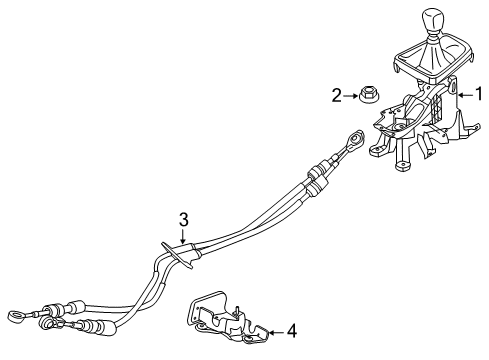 2013 Ford Fusion Manual Transmission Shift Control Cable Diagram for DG9Z-7E395-H