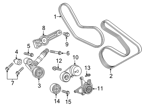 2020 Jeep Wrangler Belts & Pulleys PULLEY-Belt Diagram for 4893759AB