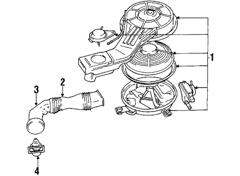1990 Toyota Tercel Air Inlet Air Duct Diagram for 17861-11090