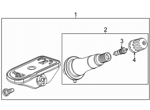 2021 Cadillac Escalade ESV Tire Pressure Monitoring Receiver Diagram for 13542523