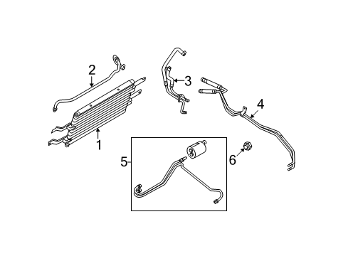 2010 Ford F-250 Super Duty Oil Cooler Front Pressure Tube Diagram for 7C3Z-7R081-D