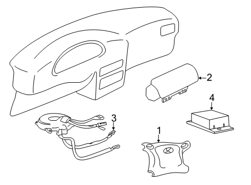 2001 Hyundai Accent Air Bag Components Steering Wheel Clock Spring Diagram for 93490-25100